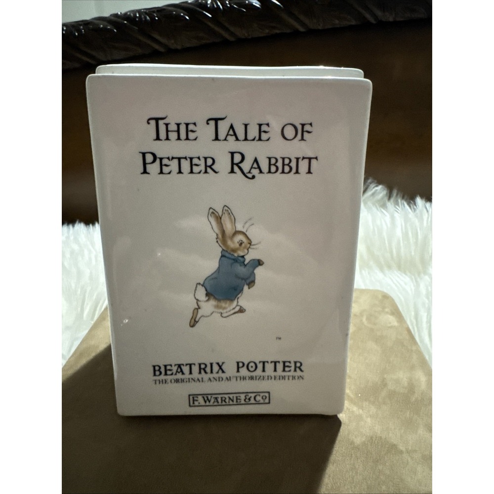 Wedgwood Beatrix Potter Tale of Peter Rabbit Book Bank Porcelain Nursery Decor